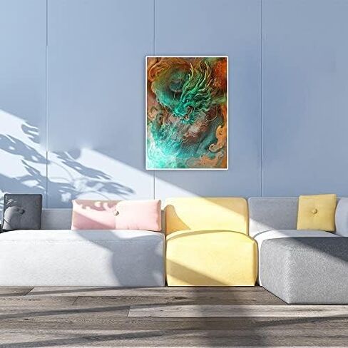 DCIDBEI مربع الحفر الماس اللوحة 16x20in مربع حجر الماس اللوحة التنين الملونة التنين اللوحة بواسطة أرقام الكريستال الفن التنين ملصق التطريز مجموعة الكبار التنين عبر الابره عدة الحيوان in Kuwait