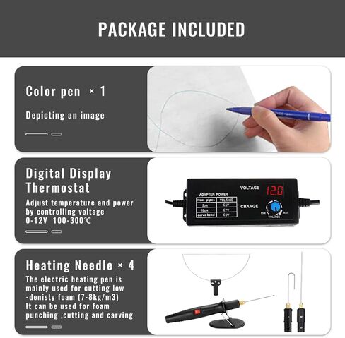 قاطع إسفنج 4 في 1، مجموعة أدوات قلم تقطيع كهربائي، قلم قطع إسفنجي بجهد الإدخال 100-240 فولت مع محول محول الجهد الإلكتروني لقطع الرغوة والحفر والتفصيل (4 في 1) in Kuwait