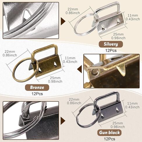 مجموعات أجهزة Wokape Key Fob، 36 قطعة 1 بوصة / 25 مم 3 ألوان مجموعة أدوات مفتاح Fob مع قطعة واحدة كماشة تشغيل زجاجية للمفتاح، وسوار معصم مفتاح Fob، سلسلة أجهزة تثبيت لوازم الأجهزة in Saudi Arabia