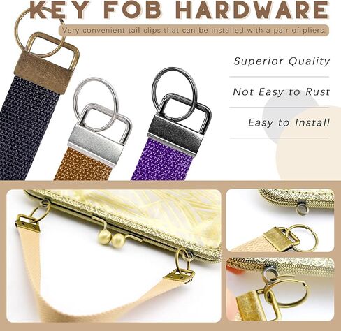 مجموعات أجهزة Wokape Key Fob، 36 قطعة 1 بوصة / 25 مم 3 ألوان مجموعة أدوات مفتاح Fob مع قطعة واحدة كماشة تشغيل زجاجية للمفتاح، وسوار معصم مفتاح Fob، سلسلة أجهزة تثبيت لوازم الأجهزة in Saudi Arabia