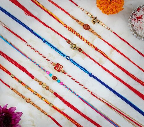 مجموعة من 3 راكشي للأخ مع تصميم الخرز الذهبي راكشا على راكشاباندا، تغليف بلاستيكي مجاني (مع فوائد الشحن). in Kuwait