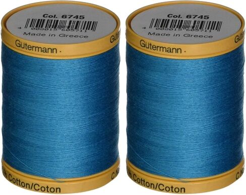 عبوة من قطعتين من Gutermann - خيوط قطنية طبيعية صلبة 876 ياردة لكل بكرة - لحاء بني in Saudi Arabia