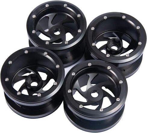جنوط عجلات من سبيكة Beadlock مقاس 2.2 بوصة لسيارة Axial Wraith SCX10 4WD D90 1/10 RC (أسود) in Kuwait
