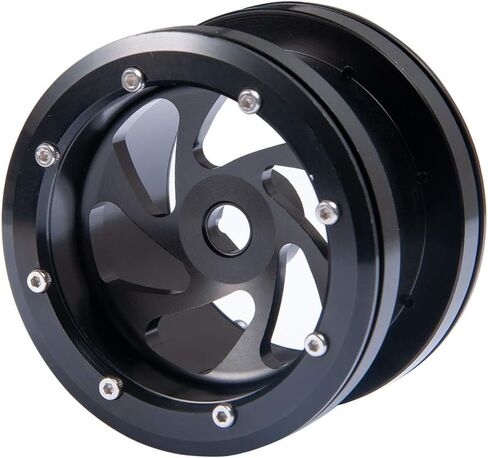 جنوط عجلات من سبيكة Beadlock مقاس 2.2 بوصة لسيارة Axial Wraith SCX10 4WD D90 1/10 RC (أسود) in Kuwait