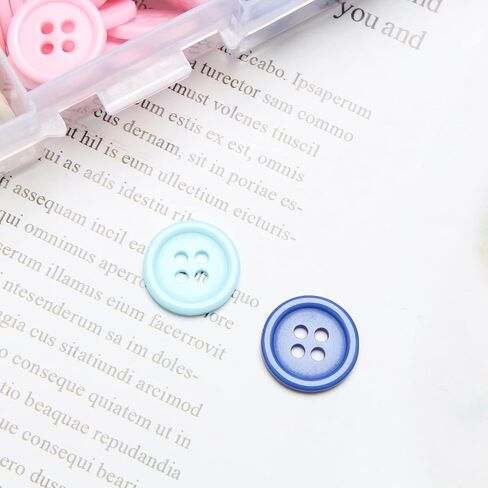 Jawflew Mixed Sewing Buttons 300PCS 4 Holes Buttons Resin Button with Separate Compartment Storage Box, Suit for Sewing, Craft Projects and Holiday Decoration in Kuwait