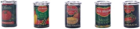 Fateanuki 1:12 Miniature Dollhouse Accessories Food Cans 5Pcs Grocery Food Cans Mini Kitchen Shop for Doll House Decoration in Kuwait