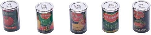 Fateanuki 1:12 Miniature Dollhouse Accessories Food Cans 5Pcs Grocery Food Cans Mini Kitchen Shop for Doll House Decoration in Kuwait