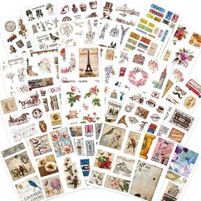 كنايد مجموعة ملصقات عتيقة - ملصق مزخرف لسجل القصاصات، الحرف الفنية التي تصنعها بنفسك، البوم، دفتر اليوميات، دفتر اليوميات، المخططات، التقويمات والنوت بوك in Kuwait