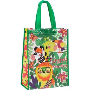 LeZakaa 13" Recycled Gift Bag with Handles, Medium Gift Bag with Dancing Leopard, Perfect for Girls, Women Birthday, Party