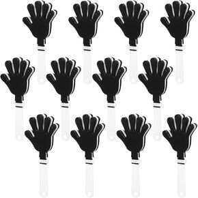 ZCYSRLQIN 12 Pcs Gold,Silver,Black Hand Clappers 7.5 Inch Clappers Noisemakers Noise Makers Party Favors Plastic Clapper Sporting Events Cheers Ball Dance Basketball Football Noisemakers