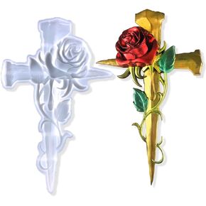 Rifanda 3D Halloween الراتنج قوالب السيليكون، روز الصليب قوالب السيليكون لراتنجات الايبوكسي، قوالب صب الراتنج الكبيرة DIY الحلي الفن تمثال الجدول الجدار شنقا ديكور in Kuwait