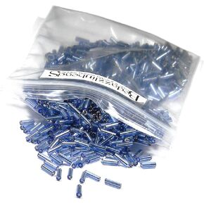 50 Grams of 1200 Ming Tree Economical 1/4 inch Long 6mm Glass Bugle Tube Seed Beads (Opaque Black)