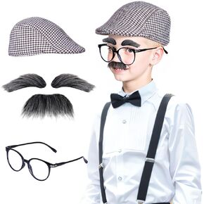 إكسسوارات تنكرية للأطفال من Honcloud أزياء الجد للمدرسة لمدة 100 يوم للأطفال والتي بلغت ذروتها ونظارات الشارب والحاجب in Kuwait