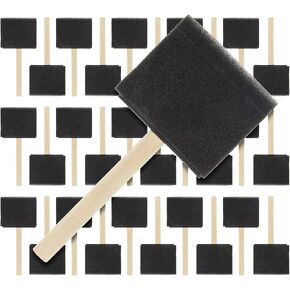 US Art Supply 3 inch Foam Sponge Wood Handle Paint Brush Set, Pack of 15 in Kuwait