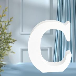 5ARTH 4 inch A White Wood Letters, Unfinished Wood Letters for Wall Decor Standing Wood Sign Board for Craft Home Decoration Projects