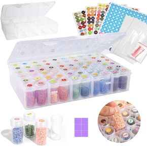 Diamond Painting Storage Containers Box, 60 Girds Bead Organizer Diamond Dots Storage Case with Diamond Painting Labels for Diamond Art Storage, Crafts Organizer for Diamond Painting Accessories in Kuwait