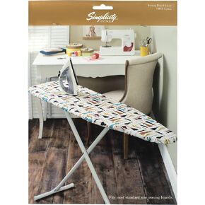 Simplicity Vintage 558354021 100% Cotton Ironing Board Cover with Retro Sewing Pattern Artwork, Multicolor, Finished Size 9" x 12" in Kuwait
