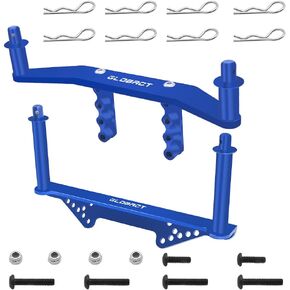 Aluminum Front & Rear Body Mounts with Body Posts Upgrade Parts for 1/10 Slash 2WD Rustler Stampede VXL Replaces #1914R Blue