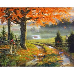Springbok - Country Home - 1000 Piece Jigsaw Puzzle- Fall Landscape That's Relaxing