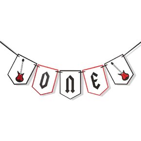 لافتة كرسي مرتفع من One Rocks - زينة عيد الميلاد الأول من Rock N Roll، لافتة كرسي مرتفع على شكل جيتار، عيد ميلاد Rock N Roll الأول، ديكور حفل عيد الميلاد الأول على الجيتار in Kuwait