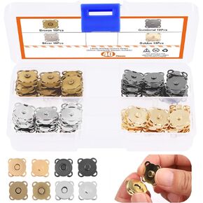 32 Sets Button Clasps Snaps Button Closure Sew in Bag Closure Round Button for Clothes Closure Handbag Sew DIY Crafting (18mm)