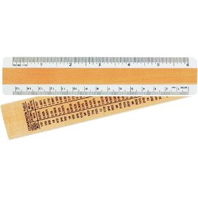 Woodrow 6" Inches & Metric 2 Bevel Wood Ruler - Made in USA in Saudi Arabia