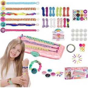 Friendship Bracelet Kit, DIY Crafts Girls Bracelet Making Kit for Birthday, Arts Crafts String Maker Tool, Extra 3 Beads Bracelets Christmas Gift for 8 9 10 11 12 Years Kids,Travel Activities Set in Kuwait