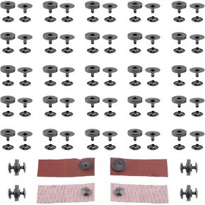 Wokape 70 Sets Magnetic Button Sewing Clasps Snaps Fasteners (Assortment Kit 67Pcs) - 4 Colors 14mm and 18mm Round Strong Magnetic Button Clasps Snaps with Magnetic Button Tool and Hammer