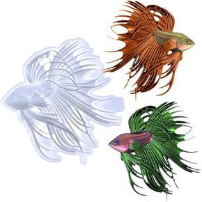 Voyyphixa Epoxy Resin Moulds Fish 3D Animals Silicone Mould Casting Moulds Silicone Moulds Epoxy Resin Lionfish Fighting Fish Resin Mould Resin Casting Moulds for Decoration DIY Crafts Wall Decoration in Kuwait
