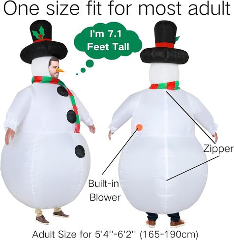 Inflatable Snowman Costume Christmas Costume Funny Blow Up Snowman Costumes for Cosplay Party in Kuwait