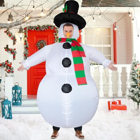 Inflatable Snowman Costume Christmas Costume Funny Blow Up Snowman Costumes for Cosplay Party in Kuwait