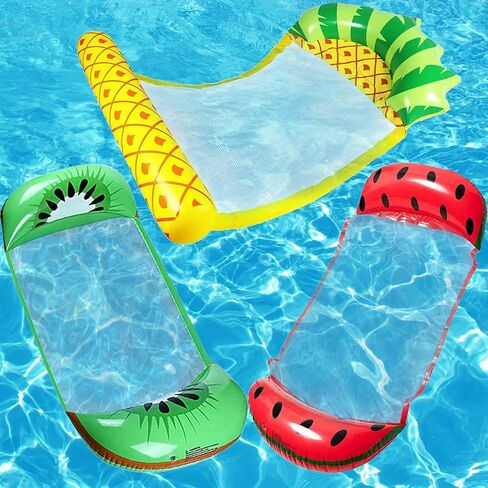 Boxgear Pool Hammock - Inflatable Float for Adults - Cute Bow-Knot Lounge Chair Water Floatie - 4 in 1 Saddle, Chair, Drifter & Floating Device - Swimming Accessories in Kuwait