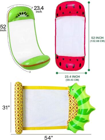 Boxgear Pool Hammock - Inflatable Float for Adults - Cute Bow-Knot Lounge Chair Water Floatie - 4 in 1 Saddle, Chair, Drifter & Floating Device - Swimming Accessories in Kuwait