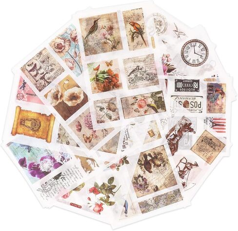 كنايد مجموعة ملصقات عتيقة - ملصق مزخرف لسجل القصاصات، الحرف الفنية التي تصنعها بنفسك، البوم، دفتر اليوميات، دفتر اليوميات، المخططات، التقويمات والنوت بوك in Kuwait