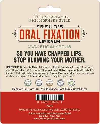 Sigmund Freud's Oral Fixation Lip Balm - Made in The USA in Saudi Arabia