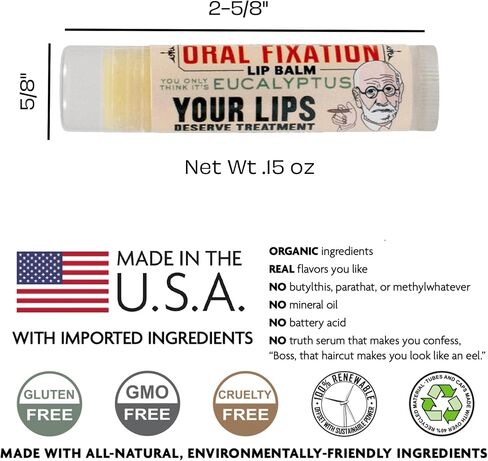 Sigmund Freud's Oral Fixation Lip Balm - Made in The USA in Saudi Arabia