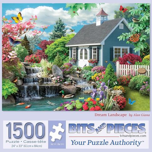 Bits and Pieces - 1500 Piece Jigsaw Puzzle for Adults 24" x 33" - Dream Landscape - 1500 pc Spring Scene Jigsaw by Artist Alan Giana in Saudi Arabia