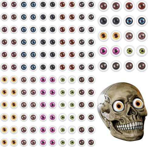 60 Pieces Halloween Eyeballs Props Plastic Scary Fake Eyeballs Party Decoration Eyeballs Halloween Decorative Eyes Horror Props with Clear Storage Box for Halloween Trick Party or Decor, 10 Colors in Saudi Arabia