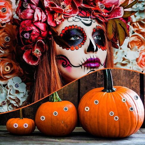 60 Pieces Halloween Eyeballs Props Plastic Scary Fake Eyeballs Party Decoration Eyeballs Halloween Decorative Eyes Horror Props with Clear Storage Box for Halloween Trick Party or Decor, 10 Colors in Saudi Arabia