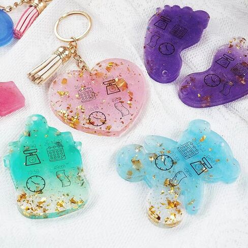 اكس اكس كيه جيه اس زد جيه كيو قوالب سلسلة مفاتيح من الراتنج، 7 قطع من قوالب سيليكون لراتنج الايبوكسي مع ثقوب، للحرف اليدوية اليدوية والقلادات والقلائد وسلسلة المفاتيح in Kuwait