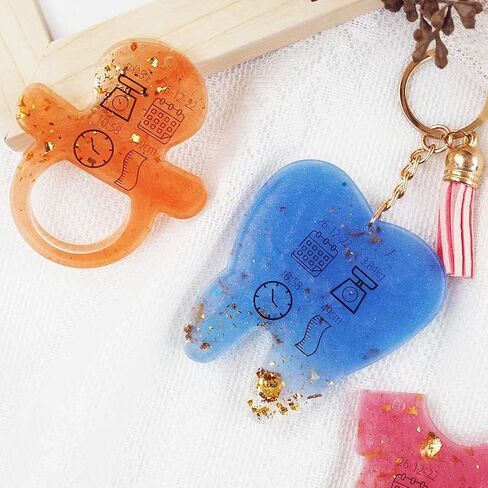 اكس اكس كيه جيه اس زد جيه كيو قوالب سلسلة مفاتيح من الراتنج، 7 قطع من قوالب سيليكون لراتنج الايبوكسي مع ثقوب، للحرف اليدوية اليدوية والقلادات والقلائد وسلسلة المفاتيح in Kuwait