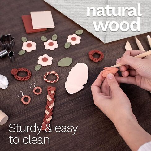 DAS Modelling Tools – 7-Piece Clay Modeling Tools Set - Beginner Clay Tools for All Artists - Versatile Wooden Tools for Shaping and Carving - Wooden Tools Ideal for Clay Projects in Kuwait