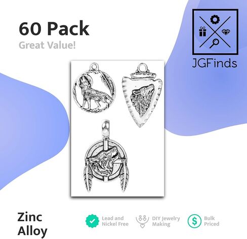 60 قطعة من وولف شارمز المصنوعة يدويًا من المجوهرات أو الحرف اليدوية المستوحاة من الأمريكيين الأصليين in Kuwait