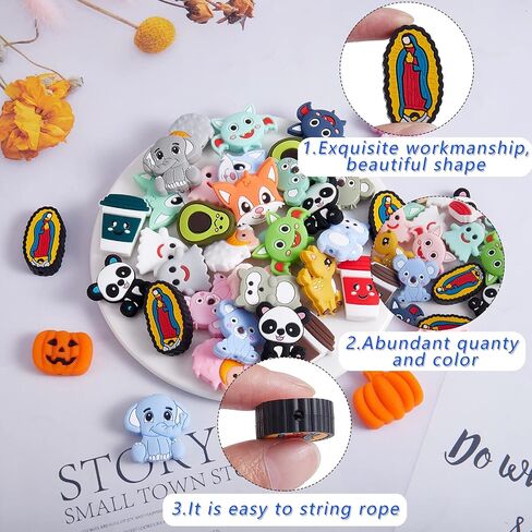 WEWAYSMILE 10 Piece Animal Silicone Beads Cute Silicone Beads DIY Silicone Beads Bulk Beads Used for DIY to Make Various Handicrafts, Beaded Pen, Beaded Phone Straps, Bag Pendants Etc(Duck Style) in Kuwait