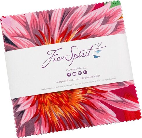 مجموعة Kaffe Fassett Collective لشهر أغسطس 2023، حزمة Hot Charm Pack، 42 مربعًا مقاس 5 بوصة، FreeSpirit in Kuwait