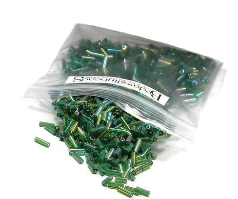 50 جرامًا من 1200 شجرة مينغ اقتصادية بطول 1/4 بوصة و6 مم من خرز بذور أنبوب البوق الزجاجي (أحمر ياقوتي مبطن بالفضة) in Kuwait