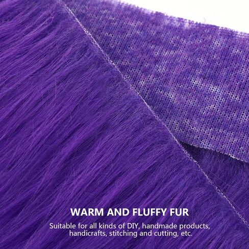 4 Pieces Faux Fox Fur Square Fabric Shaggy Fur Patches Fabric Cuts Chair Cover Seat Cushion Pad for DIY Craft (Rose Red,2 x 59 Inch) in Saudi Arabia