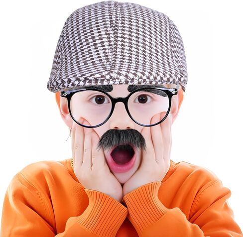 إكسسوارات تنكرية للأطفال من Honcloud أزياء الجد للمدرسة لمدة 100 يوم للأطفال والتي بلغت ذروتها ونظارات الشارب والحاجب in Kuwait