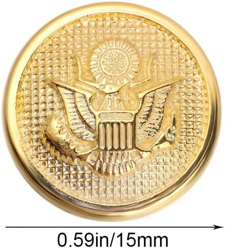 50pcs Metal Eagle Button Round Blazer Button Set Eagle Badge for Blazer Suits Sport Coat Uniform Jacket(0.59inch,Gold) in Saudi Arabia