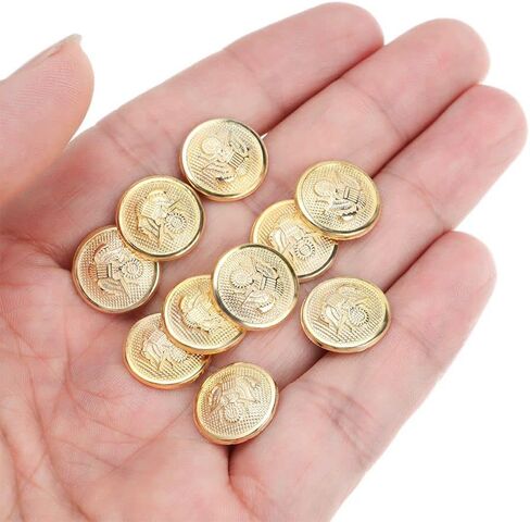 50pcs Metal Eagle Button Round Blazer Button Set Eagle Badge for Blazer Suits Sport Coat Uniform Jacket(0.59inch,Gold) in Saudi Arabia